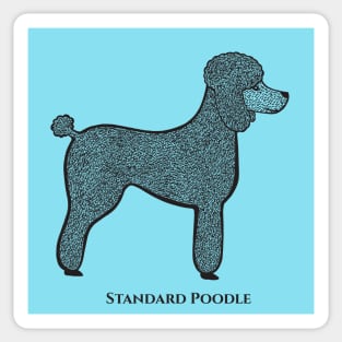 Poodle with Name - hand drawn dog design with text Sticker